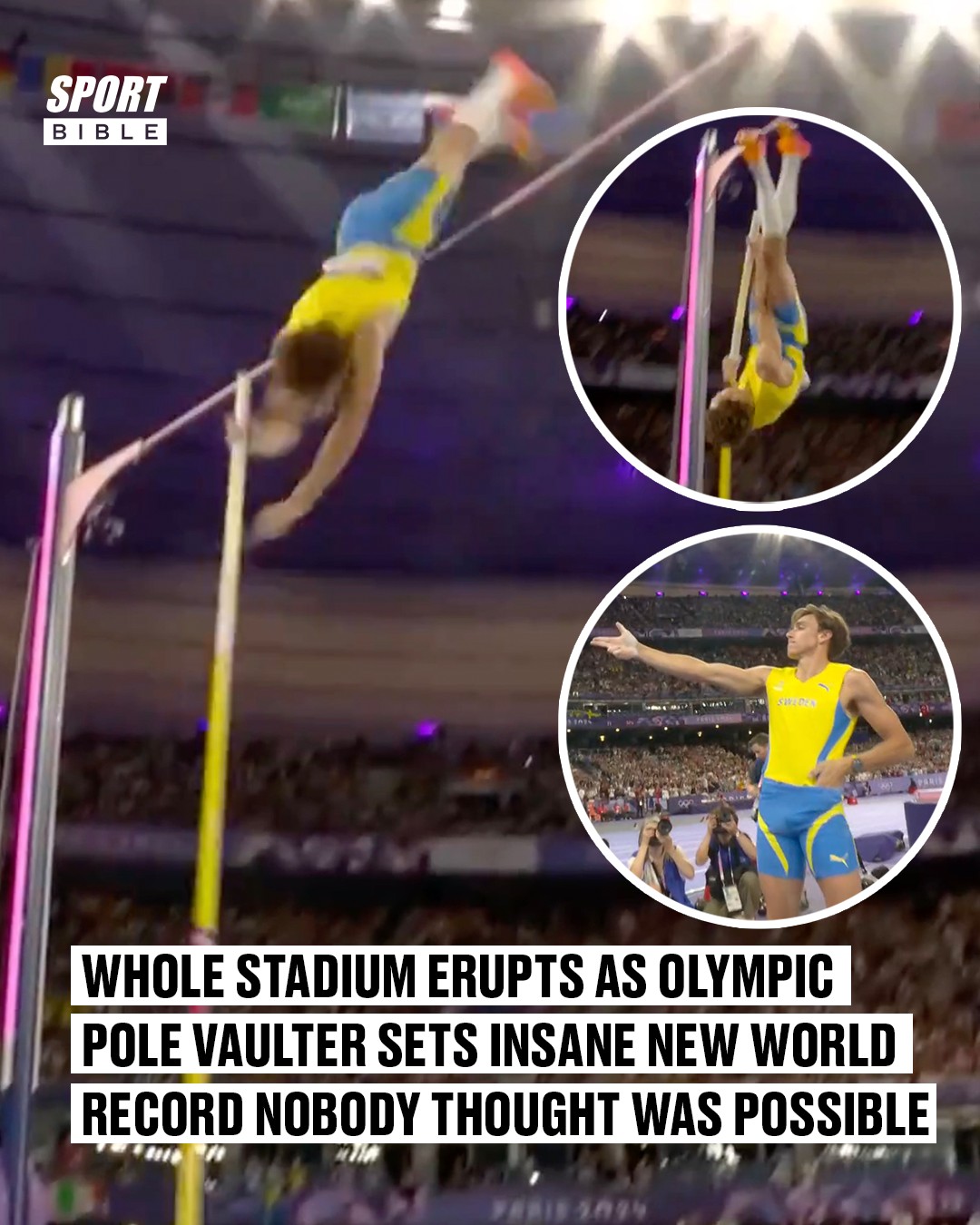 Olympic pole vaulter sends whole stadium wild by setting insane world ...