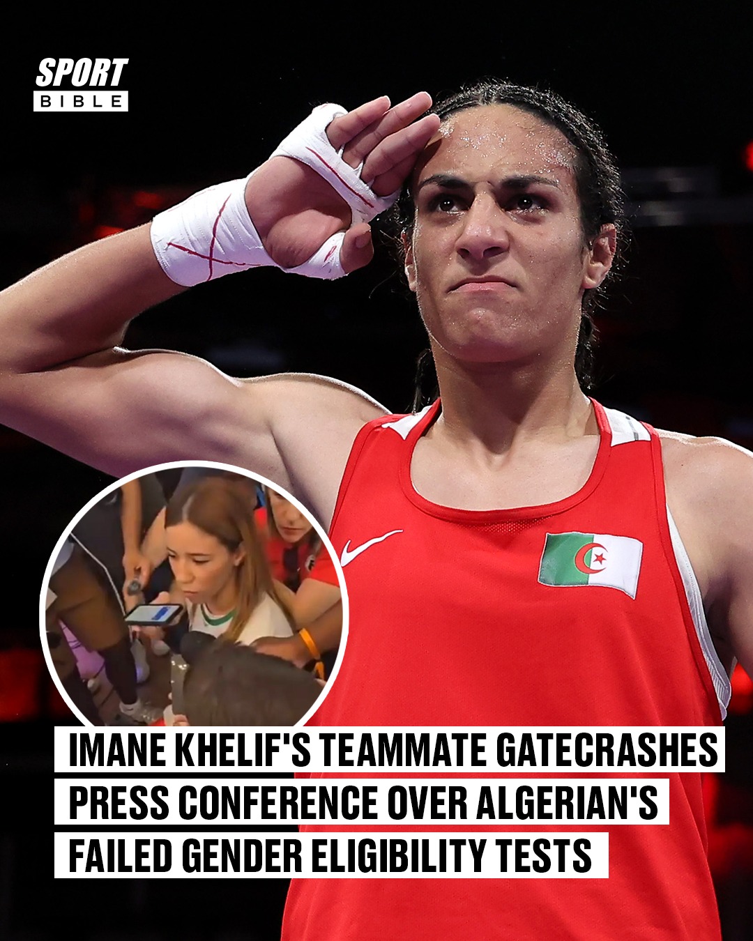 Imane Khelif's teammate gatecrashes 'chaotic' press conference over